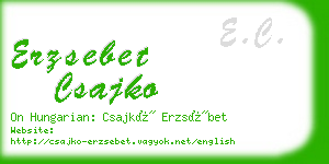 erzsebet csajko business card